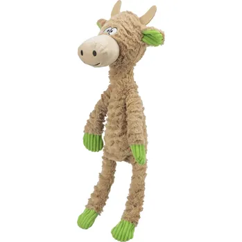 plyšák TRIXIE Plyšová kravička s vnitřním lanem, 50 cm, plyš/lano