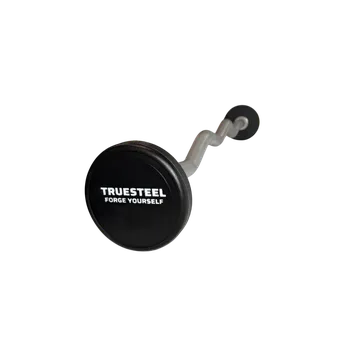 TRUESTEEL Polyurethanová zalomená EZ bicepsová činka 50 kg