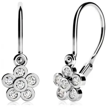 Náušnice Couple, Dětské náušnice Amily, bílé zlato se zirkony, Brizura dětská mini, 585-53-3-1106.1B00.0.00.001.13