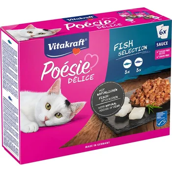 Krmivo pro kočku Vitakraft Cat Poésie Déli Sauce Multipack rybí 6+1x85g