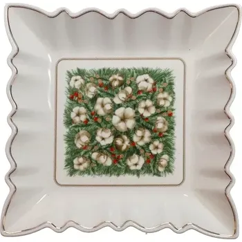 Tác na cukroví 24x24cm BATUFFOLI Brandani (barva - bílá s motivem)