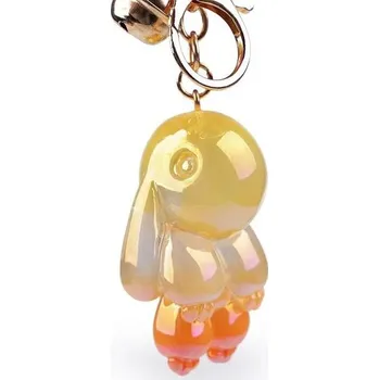 Přívěsek na batoh / klíče s rolničkou, králík, lososový