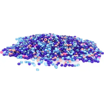 Korálek Rokajl PRECIOSA 8/0 50 g mix modrá