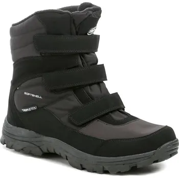 Pánská zimní obuv American Club SN49-24 černé pánské nadměrné zimní boty EU 47 + DÁREK