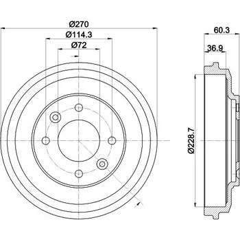 Brzdový buben HELLA PAGID Brzdový buben 8DT 355 303-071