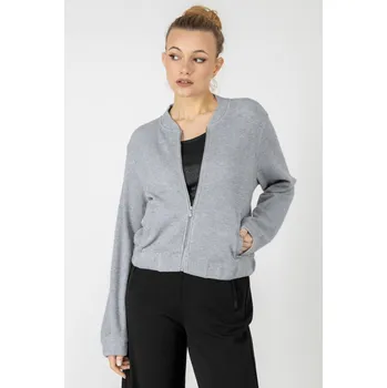 Dámská mikina s.Oliver dámská mikina na zip šedá se třpytkami Velikost: S