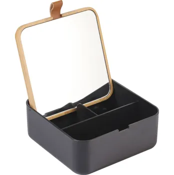 Spirella šperkovnice se zrcadlem ALAIS, černá, plast, bambus