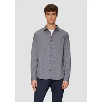 Pánská košile s.Oliver pánská košile s dlouhým rukávem tmavě modrá Velikost: M