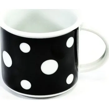 Hrnek 250ml TINA - PUNTÍKY negativ černé, čes.porcelán