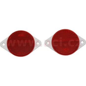Příslušenství osvětlení automobilu Univerzální odrazka kulatá se dvěma montážními otvory, červená (průměr 78 mm) 2 ks