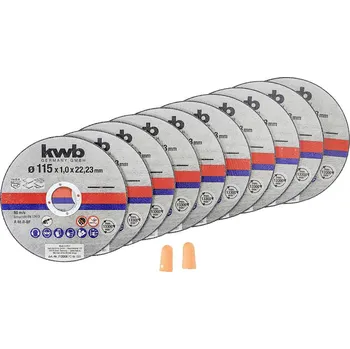 Brusný kotouč kwb 712021 sada řezných kotoučů 115 mm 10 ks kov