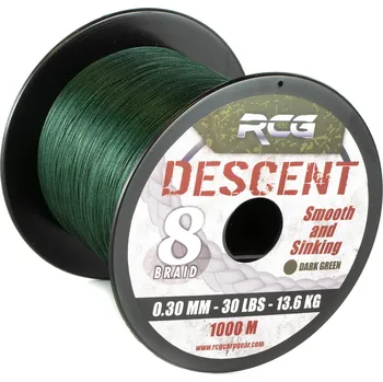 RCG Pletená Šňůra Descent Zelená 1000m Průměr a balení: 0,30mm