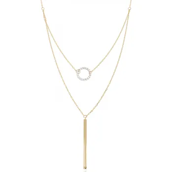 Řetízek Zlatnictví Helios Zlatý dvojitý řetízek se zirkony