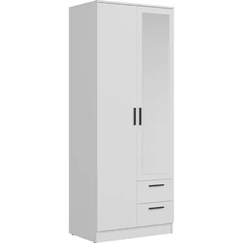 Šatní skříň Skříň Montana se zrcadlem MT02-80cm Bílá