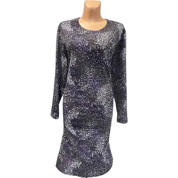 Dámské šaty Šaty s delším rukávem MERY, Barva Fialová, Velikost XXL52, Materiál 65% bavlna 35%polyester