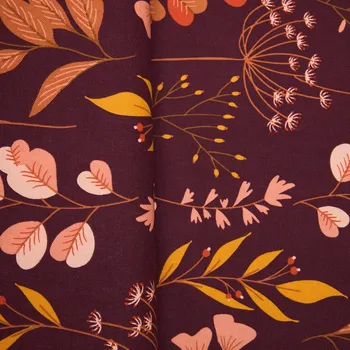 Tegatex Podzimní látka metráž – Listy a kvítky
