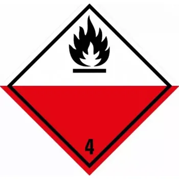 Značení ADR NÁLEPKA SAMOLEPÍCÍ - TŘÍDA 4.2 SAMOZÁPALNÉ LÁTKY Č. 4 (10 x 10 CM) OZN. 290042
