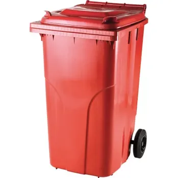Popelnice PLASTOVÁ POPELNICE 240L NÁDOBA NA KOMUNÁLNÍ ODPAD červená