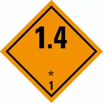 Značení ADR NÁLEPKA SAMOLEPÍCÍ - TŘÍDA 1.4 VÝBUŠNÉ LÁTKY A PŘEDMĚTY (10 X 10 CM) OZN. 2900114
