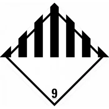 Značení SAMOLEPÍCÍ VINYLOVÁ FÓLIE JINÉ NEBEZPEČNÉ LÁTKY A PŘEDMĚTY Č. 9 (100x100MM) OZN. 29009