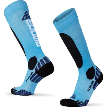 Pánské termo ponožky Moose Zimní lyžařské podkolenky SLALOM Merino Barva: Modrá, Velikost: L
