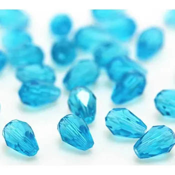 Dětské navlékací korálky Pro Háčkování Broušený korálek hruška 15 x 10 tyrkysová