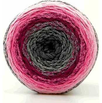 Příze Chainy Cotton Cake ReTwisst 12 variace šedá, vínová, růžová