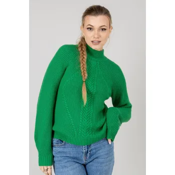 Dámský svetr Only dámský svetr s copánkovým vzorem Katia zelený Velikost: XS