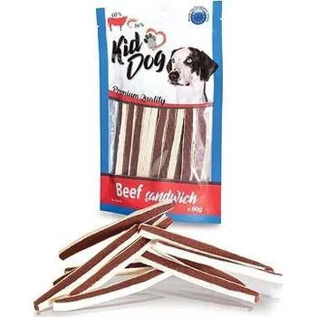 Pamlsek pro psa KIDDOG hovězí sendvič s treskou 80 g