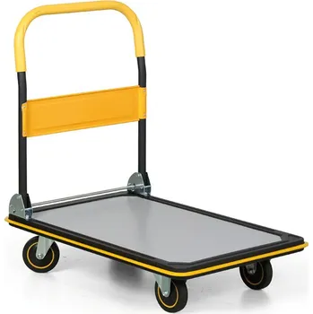 Plošinový vozík B2B Partner Skládací plošinový vozík, žluto-šedý, nosnost 300 kg