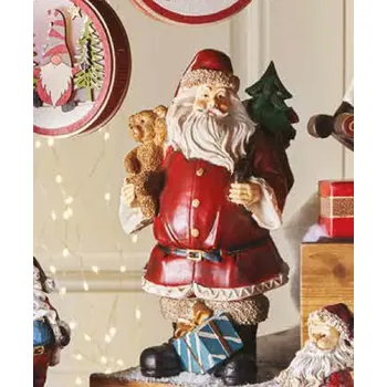 Vánoční dekorace Soška Santa Claus s dárky 25 cm BRANDANI (barva - barevná)