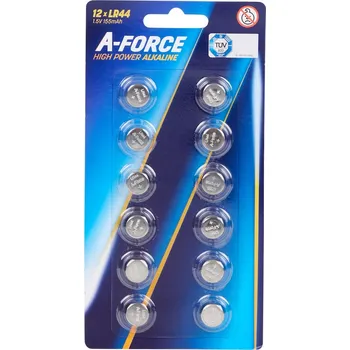 Článková baterie A-force A force- Alkalická baterie LR44 12 ks Baterky sada po 12ks