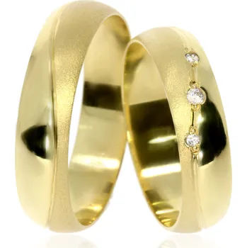 Prsten Zlatnictví Helios Zlaté snubní prsteny L-39Z Kameny: Se Zirkony