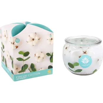 ARÔME Svíčka 90 g, ve skle a flower boxu, Fresh Cotton