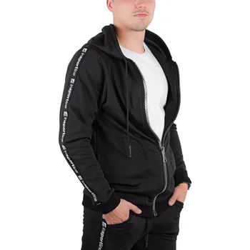 Pánská větrovka inSPORTline Pánská tepláková bunda Comfyhoodie Man černá - L