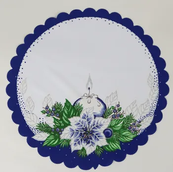 Svíčka UNI Vánoční ubrus svíčka modrá 35 cm