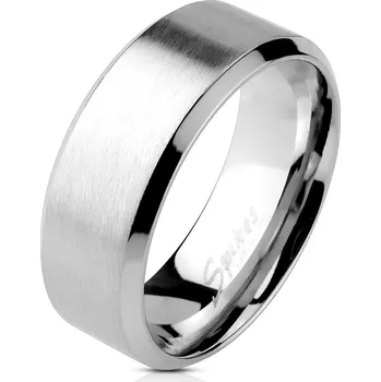 Prsten Atreya Ocelový prsten s kartáčovaným středem a zkosenými okraji Velikost prstenu: 62, Šíře: 6 mm