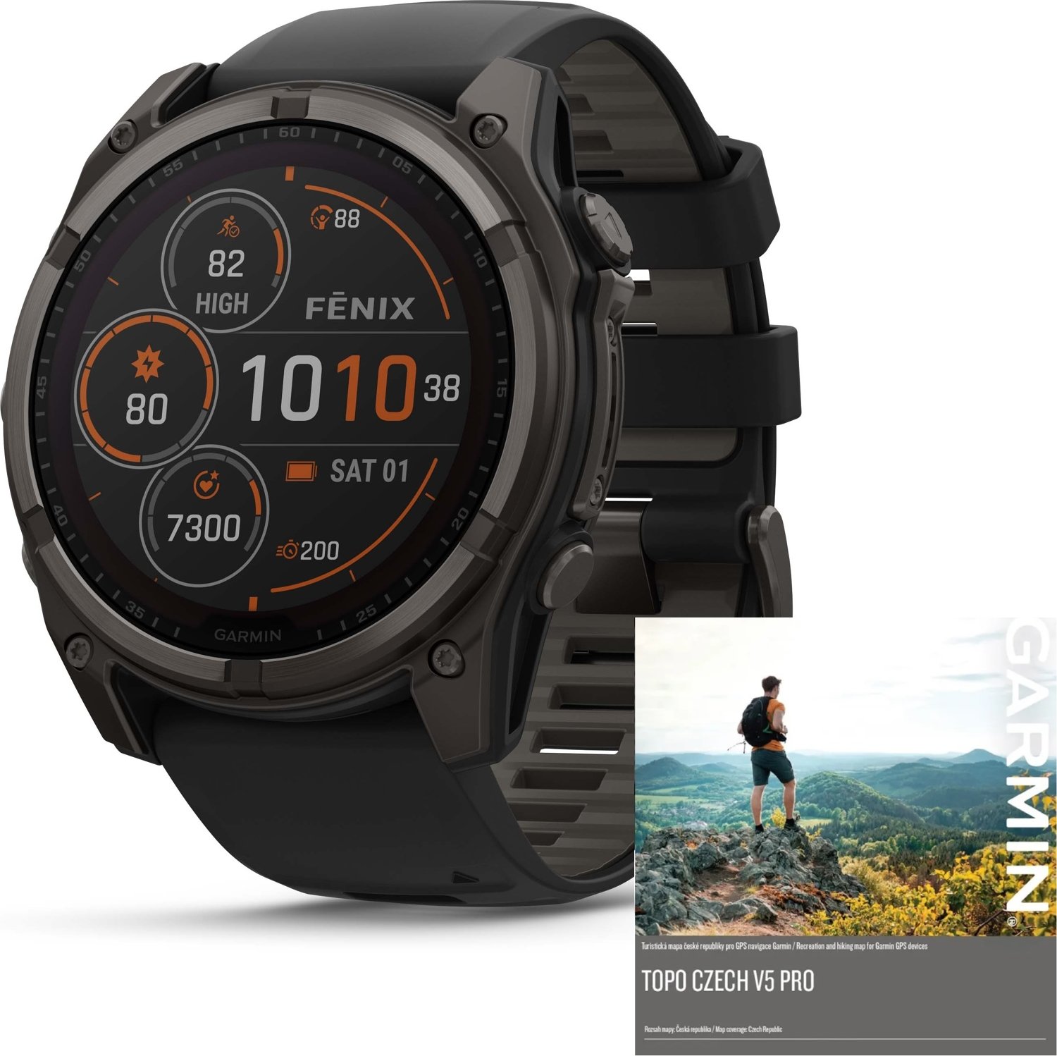 Garmin Fenix 8 51mm Solar, Titan Sapphire Carbon Gray