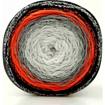 Příze Chainy Cotton Cake ReTwisst 36 variace bílá, šedá, oranžová