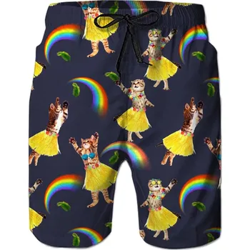 Pánské kraťasy Vtipné kraťasy se šňůrkou 3D potisk kočka Velikost: 3XL, Barva (Varianta): ZYH16548