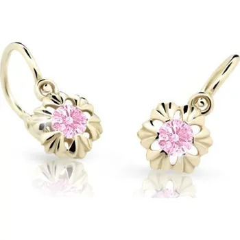 Náušnice CUTIE Dětské náušnice a růžový zirkon