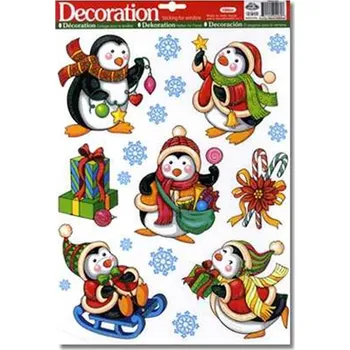 Okenní dekorace Okenní fólie 290X410mm, tučňáci, barevná 50 gram