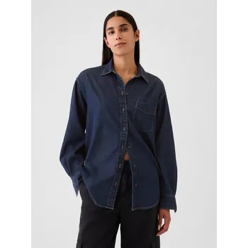 Dámská móda GAP Chambray oversize košile Big Shirt - Dámské GAP modrá 2982395