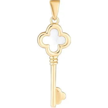 Přívěsek Leru Zlatý přívěsek klíč s perletí
