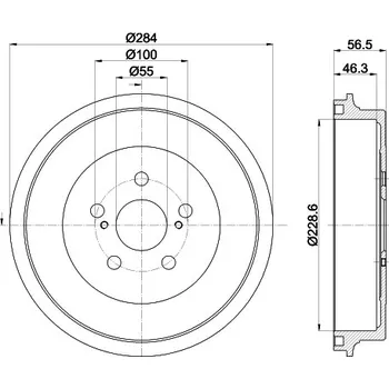 Brzdový buben HELLA PAGID Brzdový buben 8DT 355 303-091