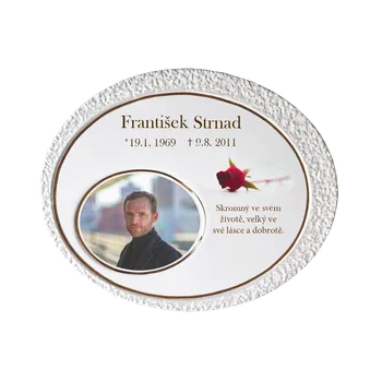 Smuteční dekorace Foto na hrob - Ovál velký 30 cm x 24,5 cm