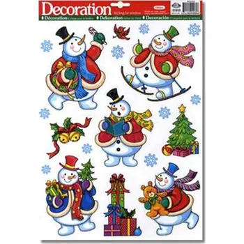 Okenní dekorace Okenní fólie 290X410mm,sněhuláci, barevná 50 gram
