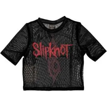 Merch Slipknot: Slipknot Ladies Crop Top: Logo (back Print & Mesh) (xx-small) XXS