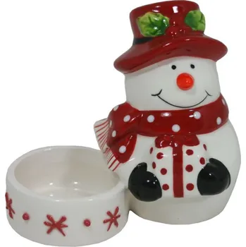 SNĚHULÁK keramický svícen