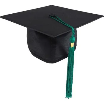 Gadget DĚTSKÁ Promoční čepice STANDARD - černá, Barva střapce 804 - lesní zelená